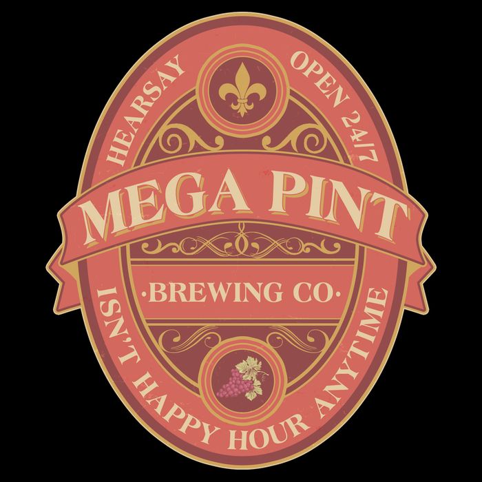 Vintage Mega Pint Hearsay Open 24 7 Brewing Co Alcohol Label Women's V-Neck T-Shirt