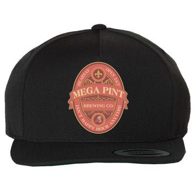 Vintage Mega Pint Hearsay Open 24 7 Brewing Co Alcohol Label Wool Snapback Cap