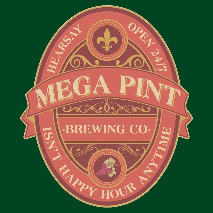 Vintage Mega Pint Hearsay Open 24 7 Brewing Co Alcohol Label Performance Shirt
