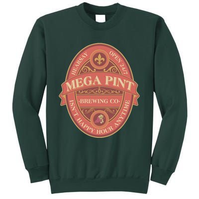 Vintage Mega Pint Hearsay Open 24 7 Brewing Co Alcohol Label Sweatshirt