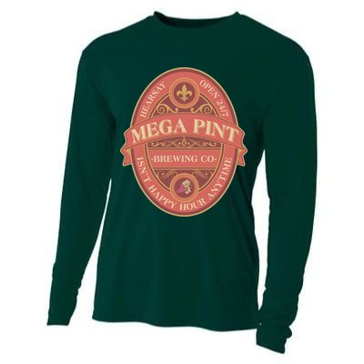 Vintage Mega Pint Hearsay Open 24 7 Brewing Co Alcohol Label Cooling Performance Long Sleeve Crew