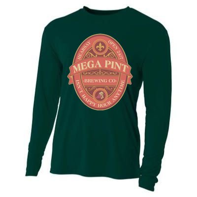 Vintage Mega Pint Hearsay Open 24 7 Brewing Co Alcohol Label Cooling Performance Long Sleeve Crew