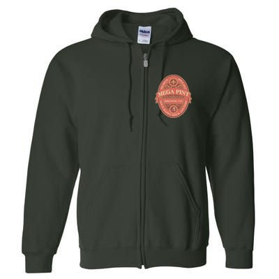 Vintage Mega Pint Hearsay Open 24 7 Brewing Co Alcohol Label Full Zip Hoodie