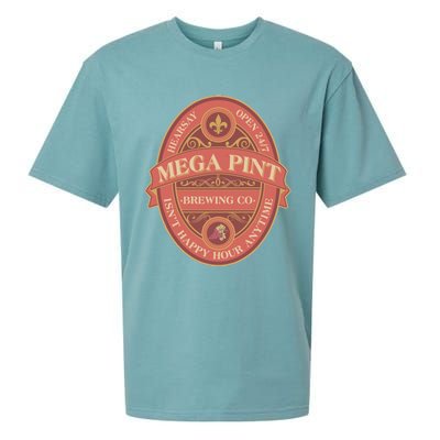 Vintage Mega Pint Hearsay Open 24 7 Brewing Co Alcohol Label Sueded Cloud Jersey T-Shirt