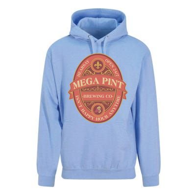 Vintage Mega Pint Hearsay Open 24 7 Brewing Co Alcohol Label Unisex Surf Hoodie