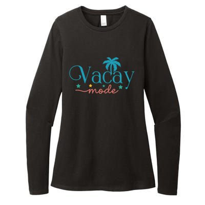 Vacay Mode Palm Tree Clipart Womens CVC Long Sleeve Shirt