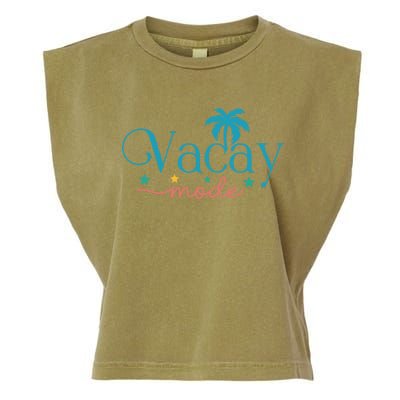 Vacay Mode Palm Tree Clipart Garment-Dyed Women's Muscle Tee