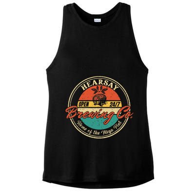 Vintage Mega Pint Brewing Co Happy Hour Anytime Hearsay Ladies PosiCharge Tri-Blend Wicking Tank