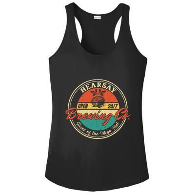 Vintage Mega Pint Brewing Co Happy Hour Anytime Hearsay Ladies PosiCharge Competitor Racerback Tank