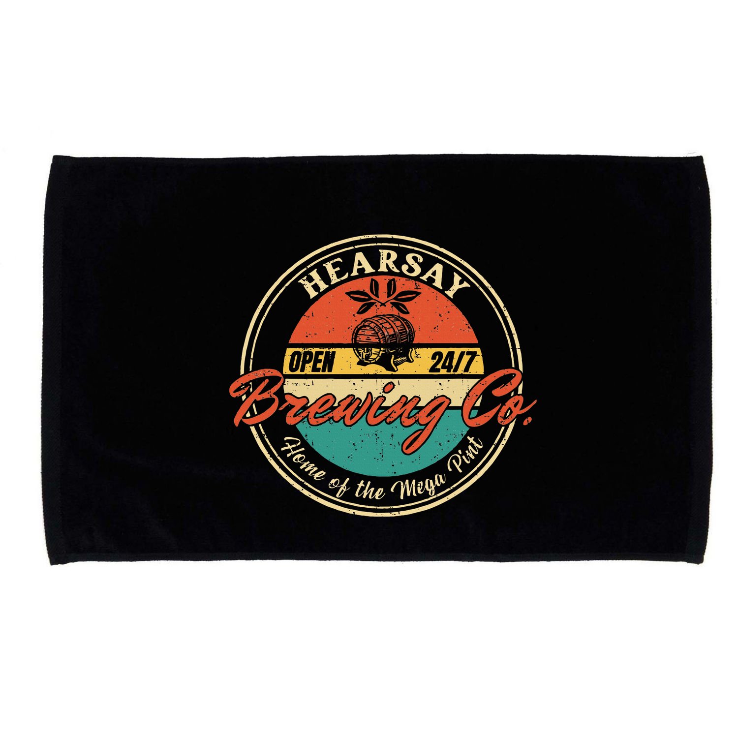 Vintage Mega Pint Brewing Co Happy Hour Anytime Hearsay Microfiber Hand Towel