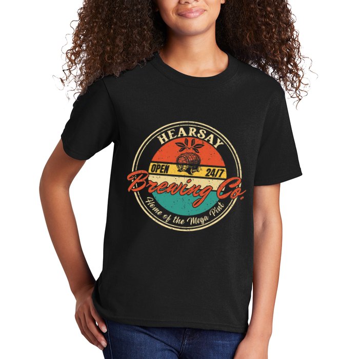 Vintage Mega Pint Brewing Co Happy Hour Anytime Hearsay Kids T-Shirt
