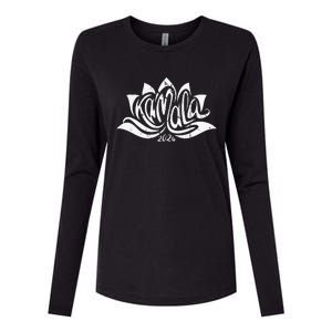 Vote Madam President Harris Kamala 2024 Lotus Flower Womens Cotton Relaxed Long Sleeve T-Shirt