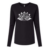 Vote Madam President Harris Kamala 2024 Lotus Flower Womens Cotton Relaxed Long Sleeve T-Shirt