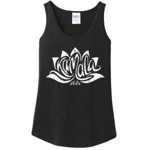 Vote Madam President Harris Kamala 2024 Lotus Flower Ladies Essential Tank