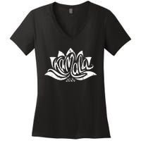 Vote Madam President Harris Kamala 2024 Lotus Flower Women's V-Neck T-Shirt