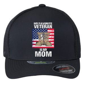 Veteran Mom Proud Son Veterans Day Us Veteran Mother Gift Flexfit Unipanel Trucker Cap