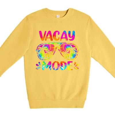 Vacay Mode Palm Tree Beach Vacation Summer Getaway Holiday Premium Crewneck Sweatshirt