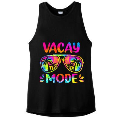 Vacay Mode Palm Tree Beach Vacation Summer Getaway Holiday Ladies PosiCharge Tri-Blend Wicking Tank