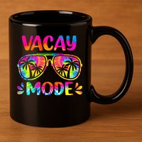 Vacay Mode Palm Tree Beach Vacation Summer Getaway Holiday 11oz C Handle Ceramic Mug