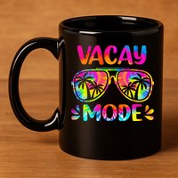 Vacay Mode Palm Tree Beach Vacation Summer Getaway Holiday 11oz C Handle Ceramic Mug