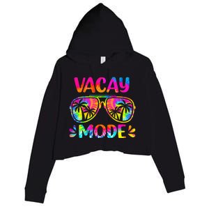 Vacay Mode Palm Tree Beach Vacation Summer Getaway Holiday Crop Fleece Hoodie