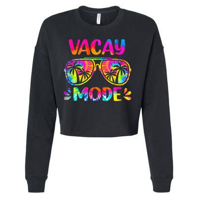 Vacay Mode Palm Tree Beach Vacation Summer Getaway Holiday Cropped Pullover Crew