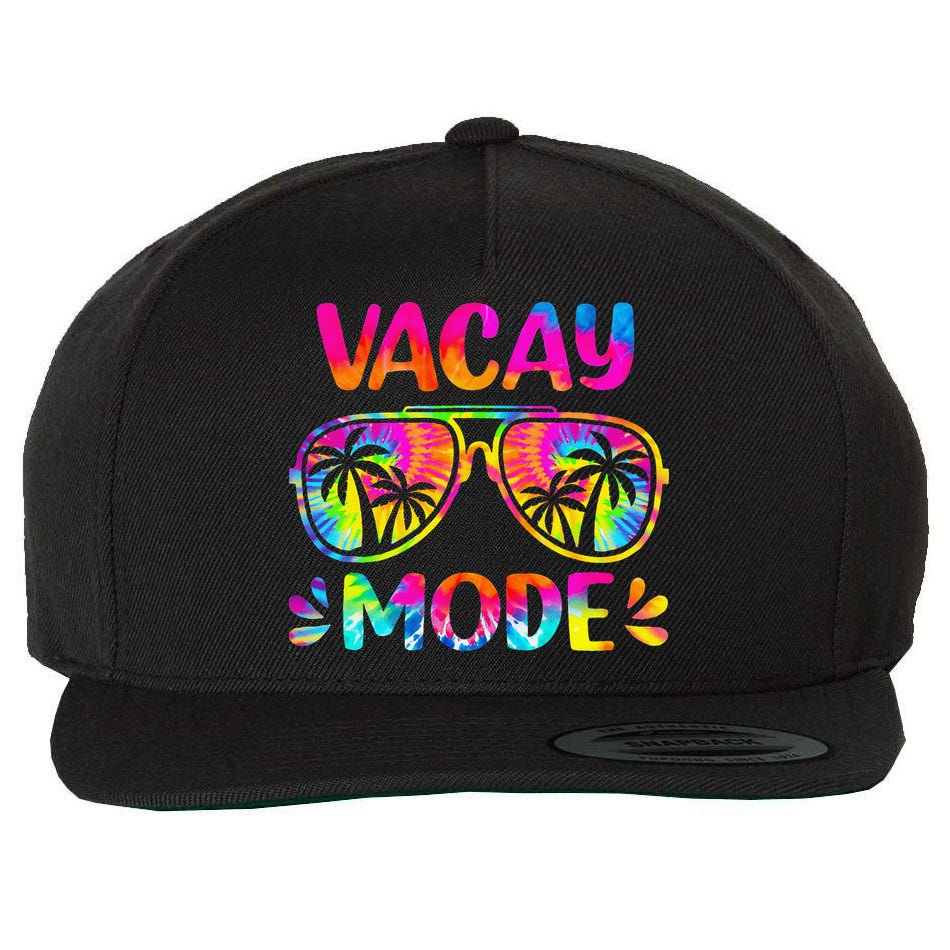 Vacay Mode Palm Tree Beach Vacation Summer Getaway Holiday Wool Snapback Cap