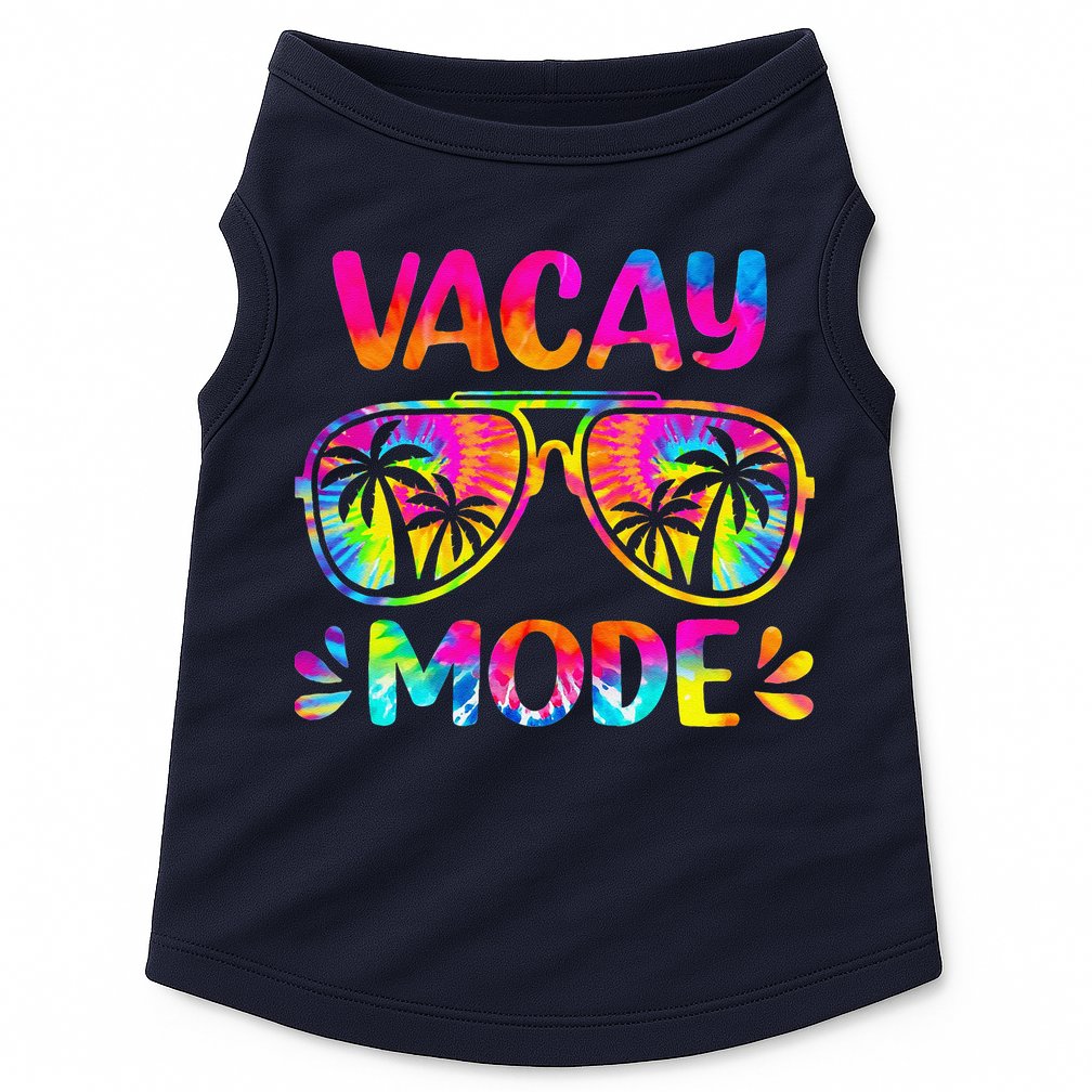 Vacay Mode Palm Tree Beach Vacation Summer Getaway Holiday Doggie Tank