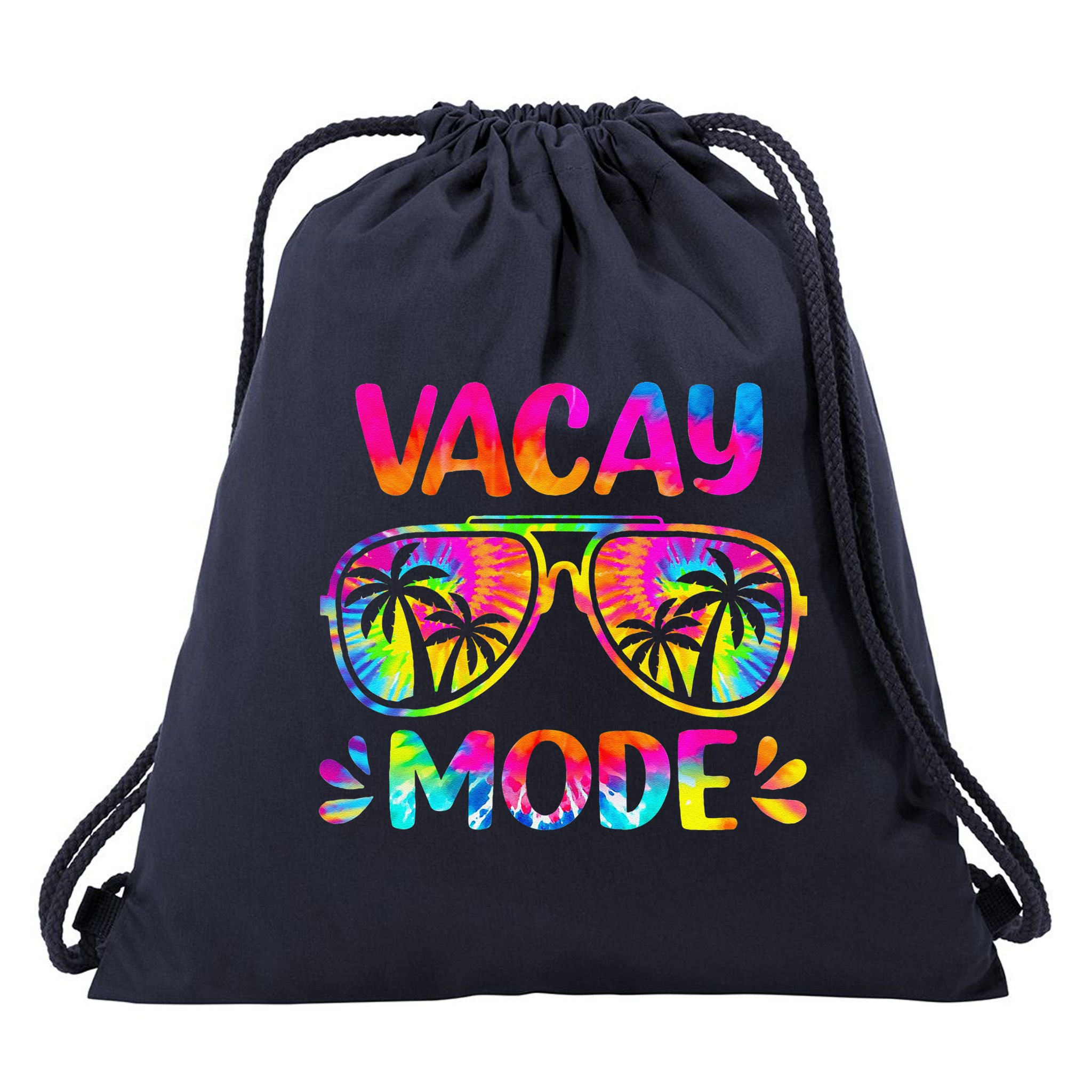 Vacay Mode Palm Tree Beach Vacation Summer Getaway Holiday Drawstring Bag
