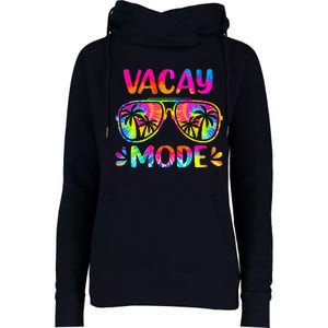 Vacay Mode Palm Tree Beach Vacation Summer Getaway Holiday Womens Funnel Neck Pullover Hood