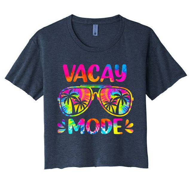 Vacay Mode Palm Tree Beach Vacation Summer Getaway Holiday Crop Top