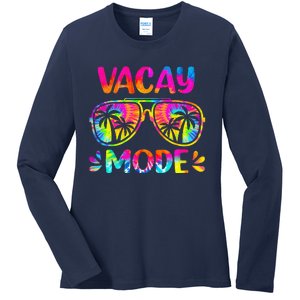 Vacay Mode Palm Tree Beach Vacation Summer Getaway Holiday Ladies Long Sleeve Shirt