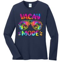 Vacay Mode Palm Tree Beach Vacation Summer Getaway Holiday Ladies Long Sleeve Shirt