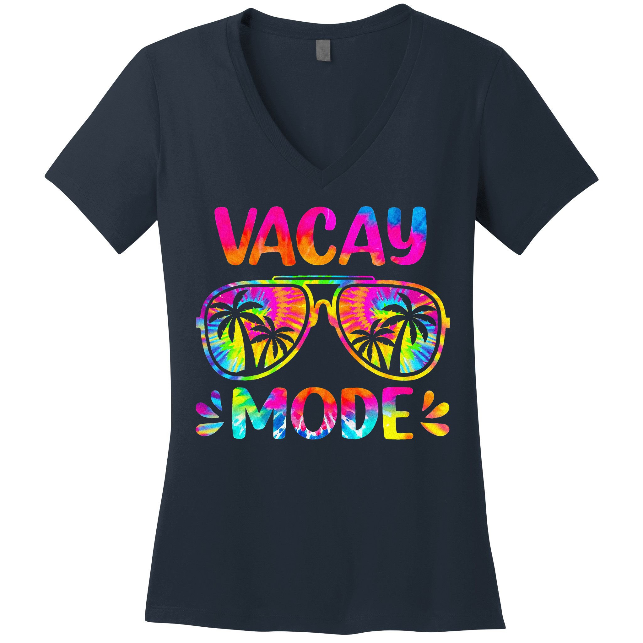 Vacay Mode Palm Tree Beach Vacation Summer Getaway Holiday Women's V-Neck T-Shirt