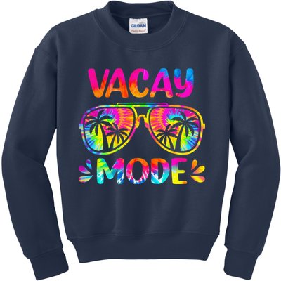 Vacay Mode Palm Tree Beach Vacation Summer Getaway Holiday Kids Sweatshirt