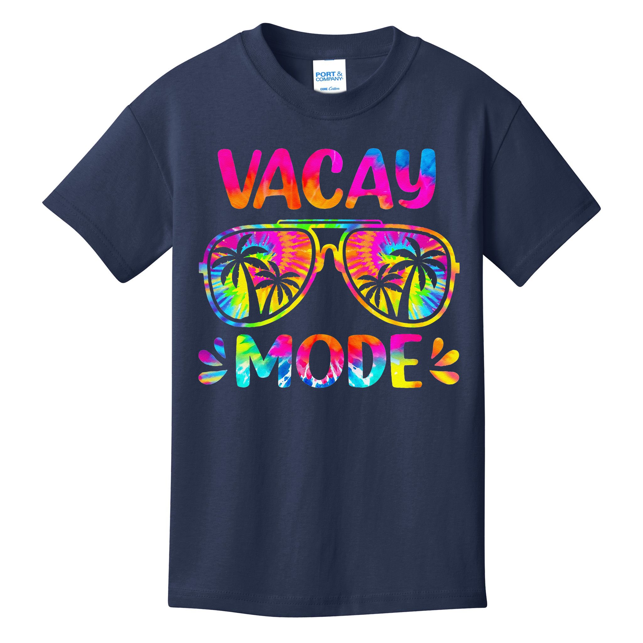 Vacay Mode Palm Tree Beach Vacation Summer Getaway Holiday Kids T-Shirt