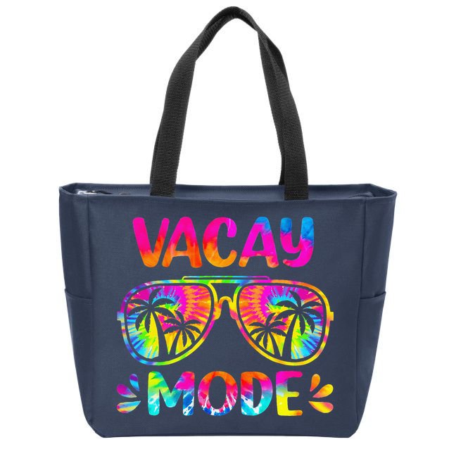 Vacay Mode Palm Tree Beach Vacation Summer Getaway Holiday Zip Tote Bag