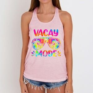 Vacay Mode Palm Tree Beach Vacation Summer Getaway Holiday Women's Knotted Racerback Tank