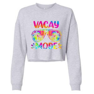 Vacay Mode Palm Tree Beach Vacation Summer Getaway Holiday Cropped Pullover Crew