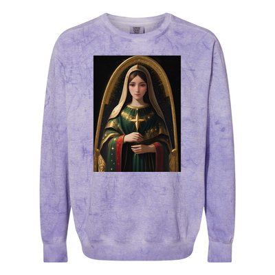 Virgin Mary Roman Catholic Christmas Vintage Colorblast Crewneck Sweatshirt