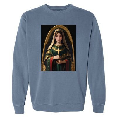 Virgin Mary Roman Catholic Christmas Vintage Garment-Dyed Sweatshirt