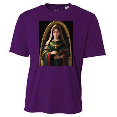 Virgin Mary Roman Catholic Christmas Vintage Cooling Performance Crew T-Shirt