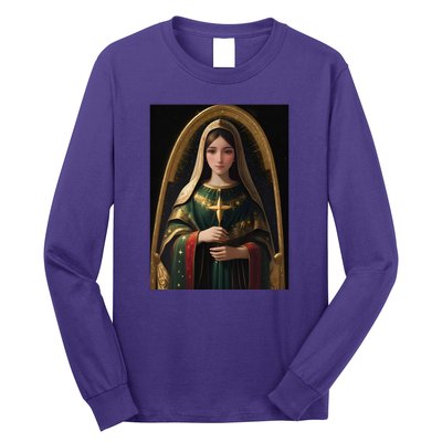 Virgin Mary Roman Catholic Christmas Vintage Long Sleeve Shirt