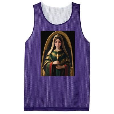 Virgin Mary Roman Catholic Christmas Vintage Mesh Reversible Basketball Jersey Tank