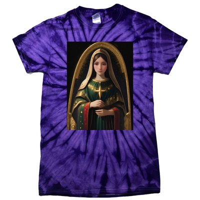 Virgin Mary Roman Catholic Christmas Vintage Tie-Dye T-Shirt