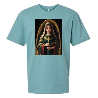 Virgin Mary Roman Catholic Christmas Vintage Sueded Cloud Jersey T-Shirt