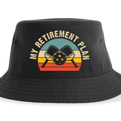 Vintage My Retirement Plan Pickleball Paddles For Team Sport Sustainable Bucket Hat