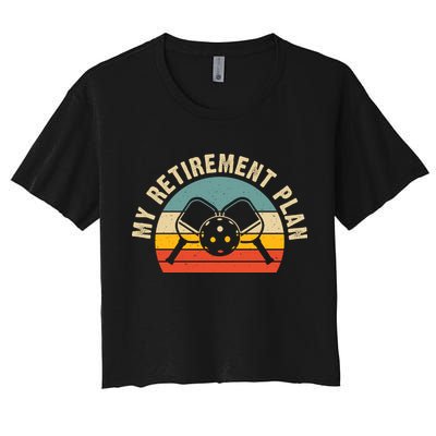 Vintage My Retirement Plan Pickleball Paddles For Team Sport Crop Top