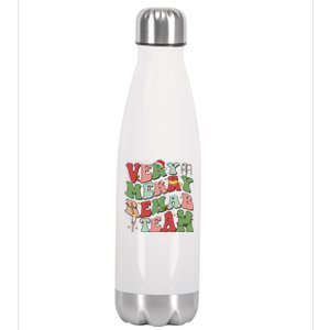 Very Merry Rehab Team Christmas Physical Therapist Therapy Stainless Steel Insulated Water Bottle