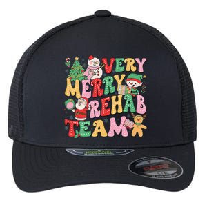 Verry Merry Rehab Team Pt Ot Slp Therapy Team Christmas Flexfit Unipanel Trucker Cap